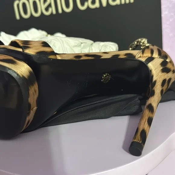Brand, new pristine bling out Roberto Cavalli, high heels, sandals